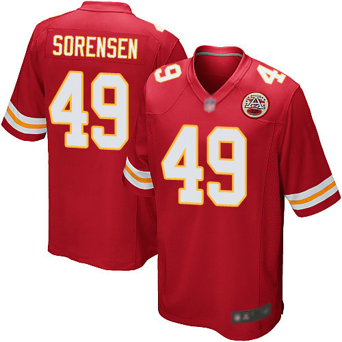 Men Kansas City Chiefs #49 Sorensen Daniel Game Red Team Color Nike NFL Jersey->nfl t-shirts->Sports Accessory